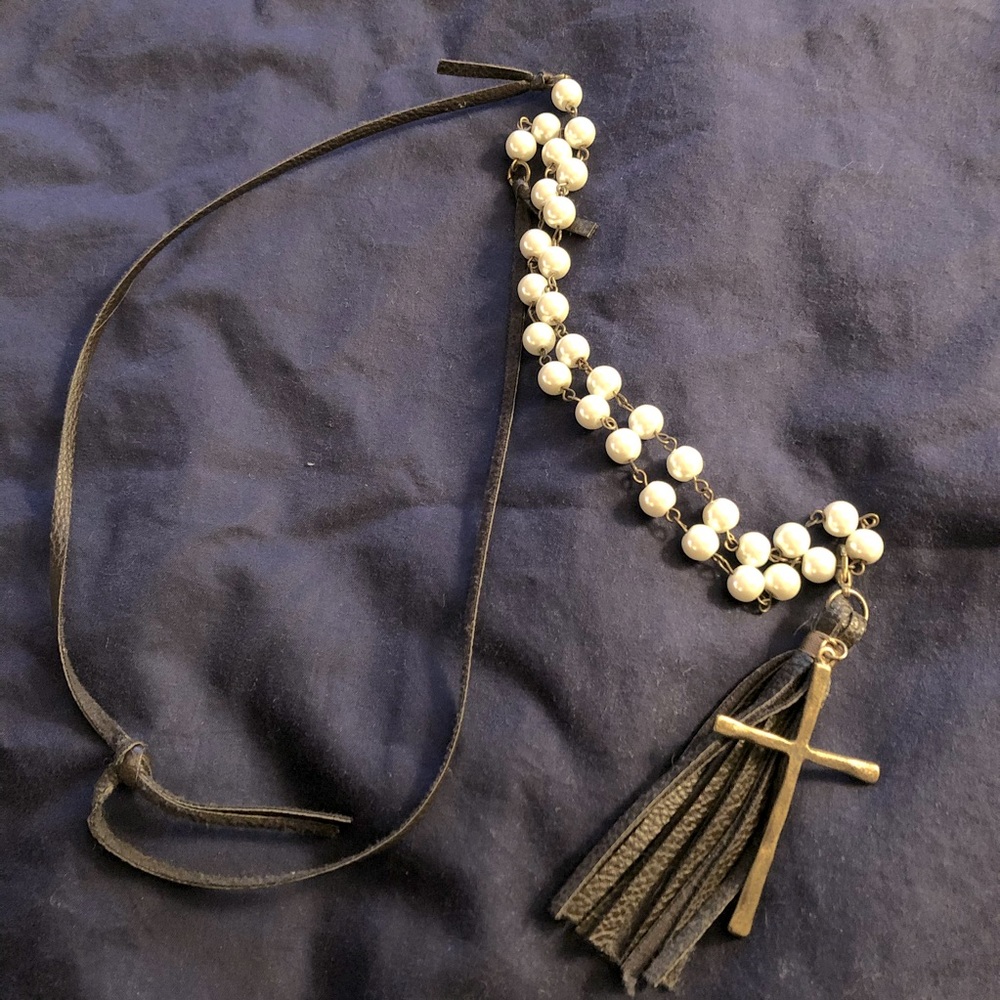 Leather strap necklace